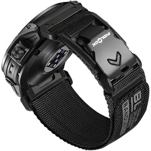 Bandletic Compatible with Garmin Fenix 5 6 7 Watch Band - 22mm Easy-Fit Rugged Nylon Strap with...
