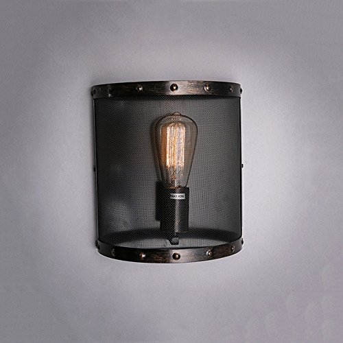 Lampe murale industrielle E27 en métal noir pour votre chambre - 8