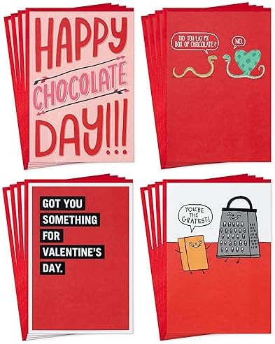 Hallmark Shoebox Funny Valentine's Day Card Assortment (16 Cards with Envelopes)