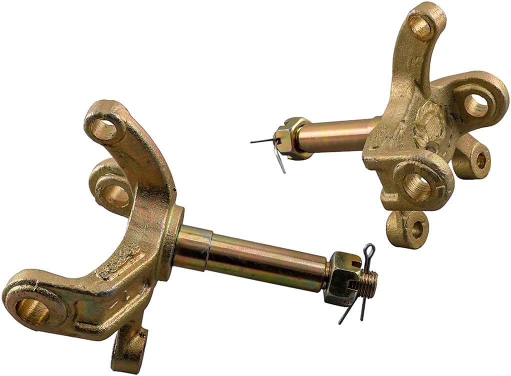 2pcs 4.10-6 Go kart Wheel 6 inch Tire 3 Lug Rim with Front Wheel Hubs and Steering Knuckle Spindles for DIY ATV UTV Drift Trike Golf Cart Quad Buggy Dune Moped 4 Wheeler Tricycle Scooter Mini Bike