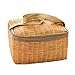 MIAOMSI Picnic Portatile in Rattan in Rattan Borsa da Picnic da tavola Isolati Cooler Termici Cesto di Contenitore Alimentare per Campeggio Picnic
