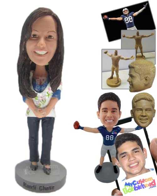Custom Bobblehead Gorgeous Girl Wearing A Top and Jeans with Pencil Shoes - Leisure & Casual Casual