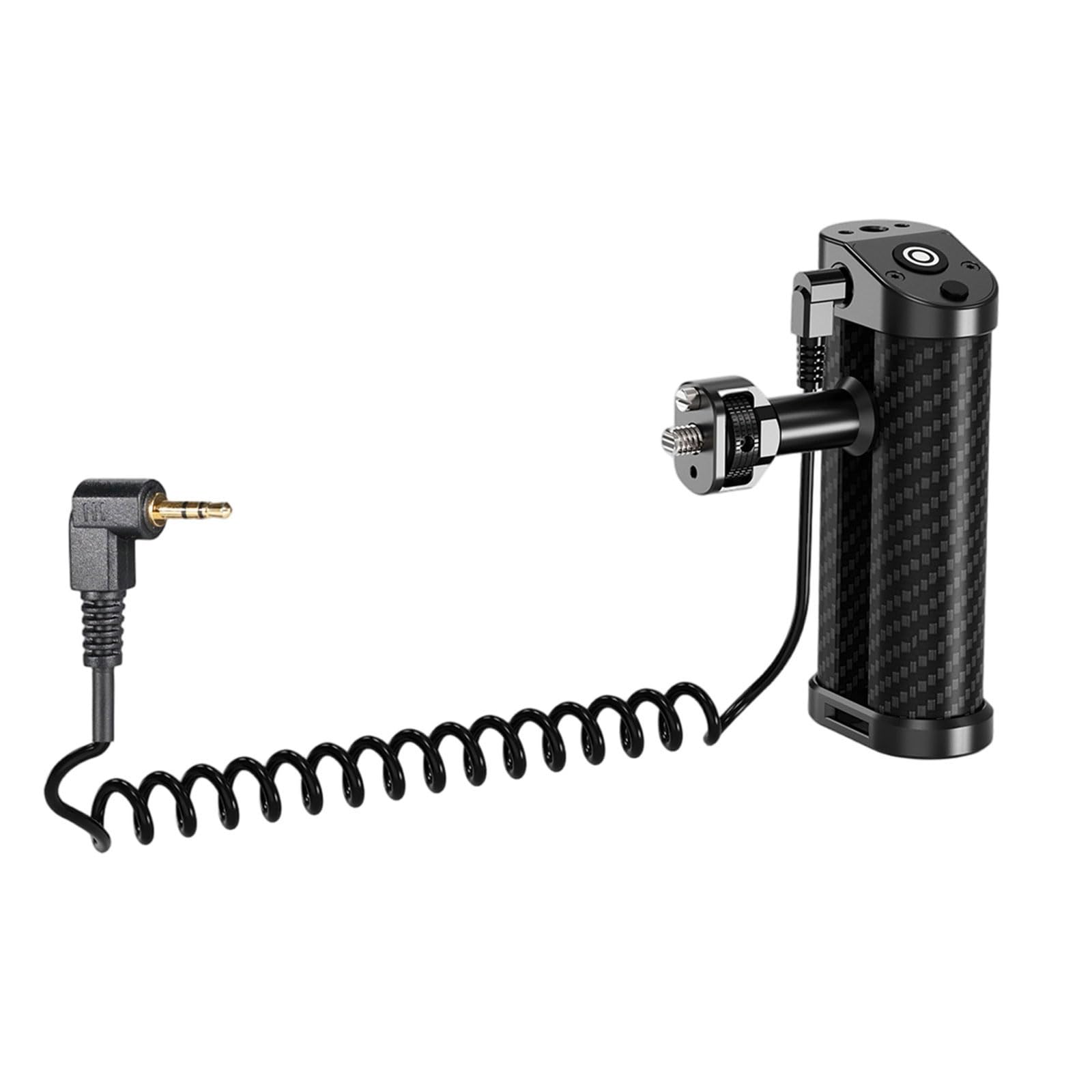 Impugnatura laterale per fotocamera a sgancio rapido con cuscinetto in gomma antiscivolo e interfacce con cavo da 2,5 mm per otturatore per riprese DSLR stabili, impugnature in lega di alluminio