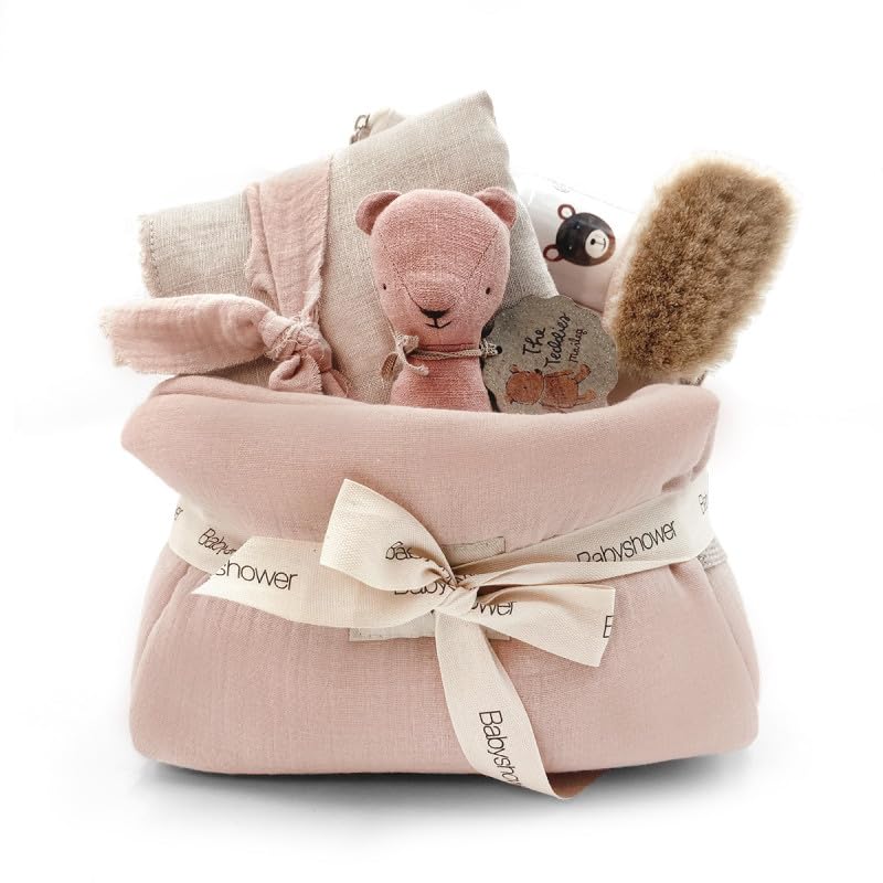 Cesta de Regalo bebé básicos del baño - Batch basics - SAGE (ROSA NUDE)