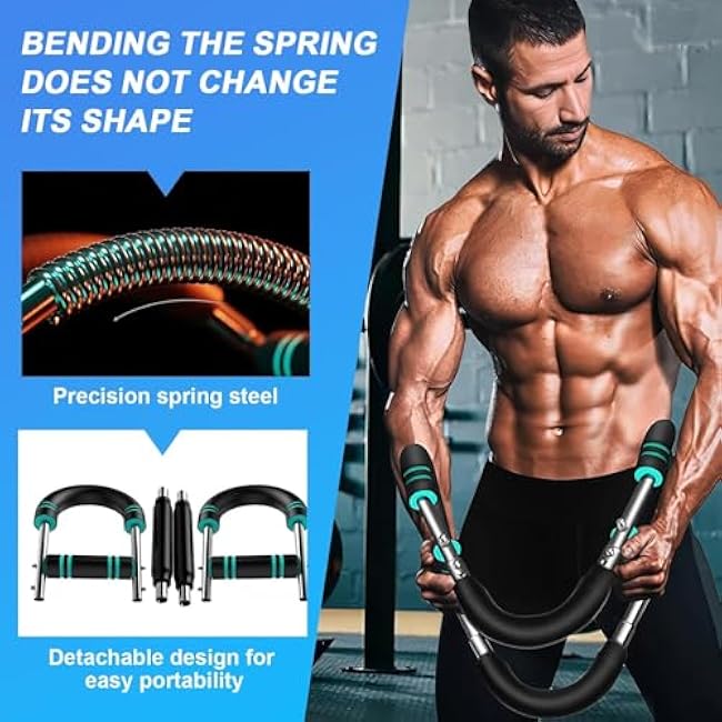 Twister Arm Trainer, Adjustable Power Twister Bar, Chest Shoulder Arm Muscle Training Equipment, Portable Spring Resistance, Detachable Design.