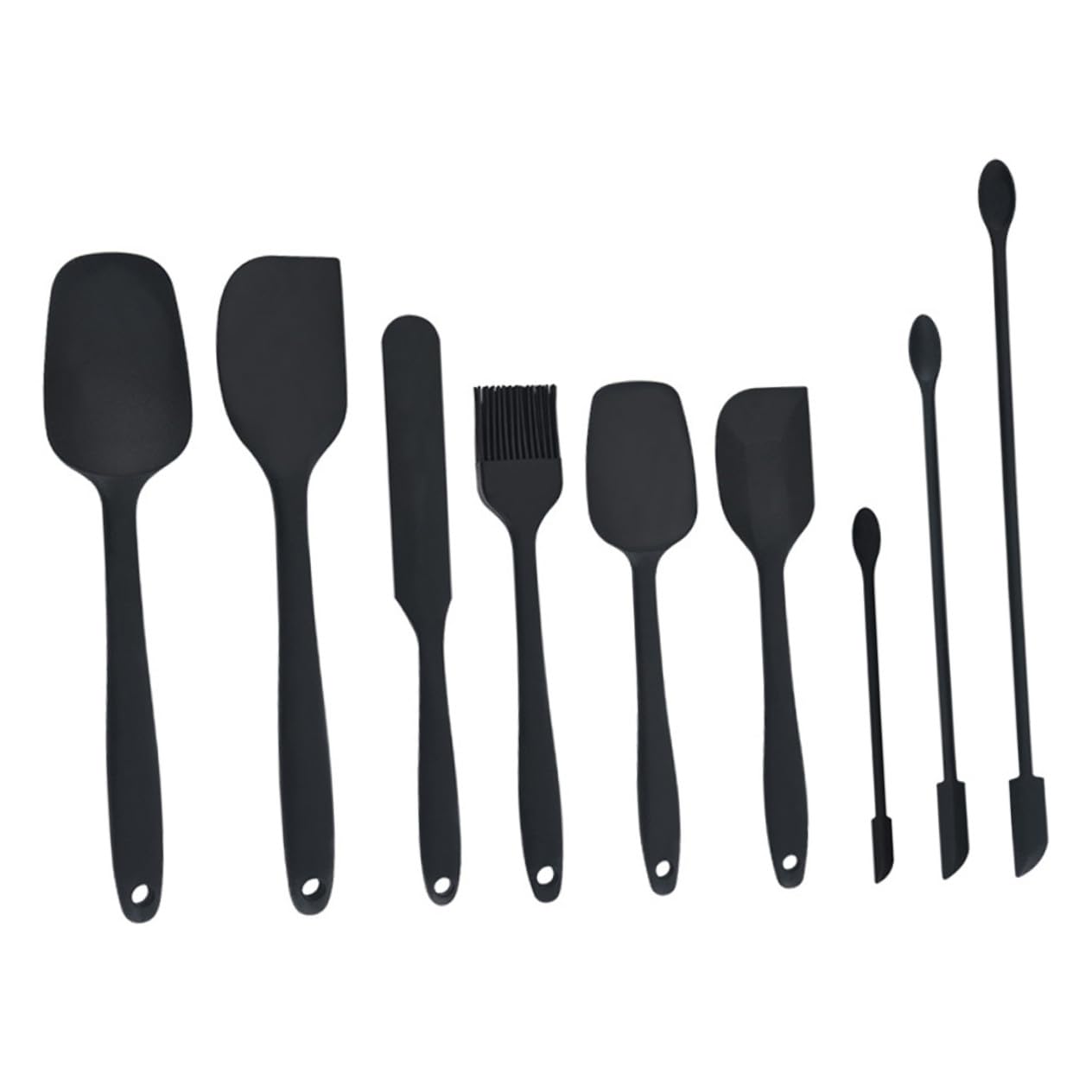 VALICLUD Juego de 9 Cucharas para Raspar Crema y Mermelada de Silicona, Utensilios de Cocina Fáciles de Usar y Limpiar, Accesorios Prácticos para Pasteles