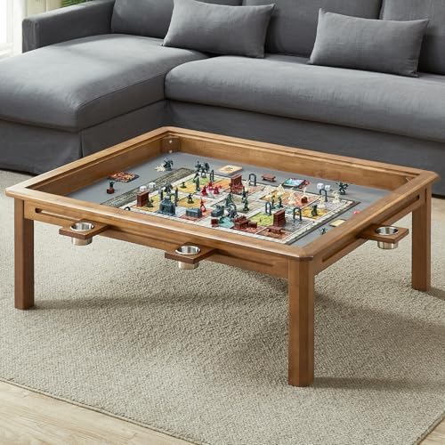 Board Game Coffee Table with Removable Table Top, Seats 4 Players...