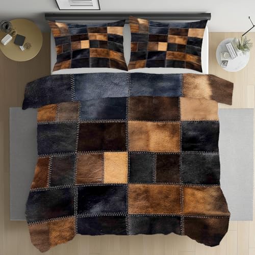 Parure de lit 220x240 patchwork avec housse de couette en microfibre et taies - 2