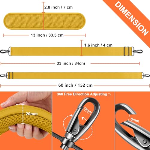 Image of ZINZ 60 Inch Shoulder Strap with Removable Ultra-Thick Pad, Adjustable Buckles Shoulder Crossbody Strap for Luggage Bag