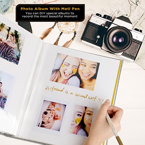 Large Photo Album For 4X6 8X10 Pictures Magnetic Scrapbook Album, 40 Blank Pages Self Adhesive Photo Album, Diy Make An Album As A Gift To Lover Friends/Mom/Grandpa/Grandma，Birthday Gift (Grey) #TOP2