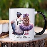 Chabemma Personalized Dad Mug, Dad Gifts, Dad Birthday Gift, Custom Coffee Mug for Dad, Fathers Day Mug From Daughter Son Kids, Dad Gift Mug, Dad Coffee Mug (Father and Daughter C), 11 Oz