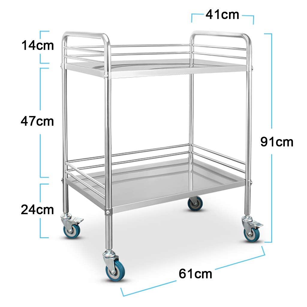 Amazon.co.jp: ステンレス ワゴン サ医療ービス カート 2/3段 組立式