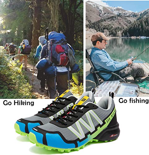 Men's Trail Running Shoes Waterproof Hiking Shoes Cushioning Outdoor Walking Sneakers All Terrain Trekking Rugged Trail #TOP2