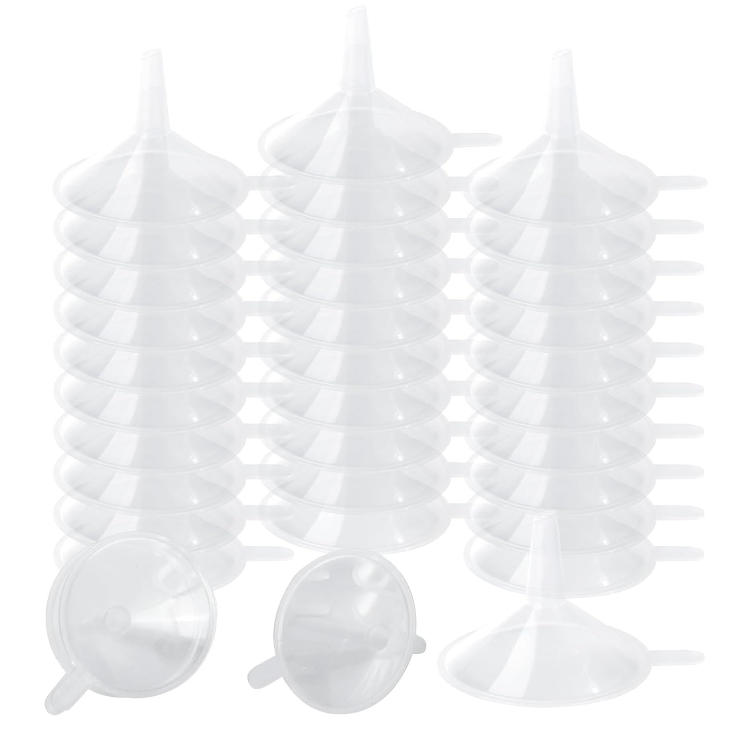 200 Pack Plastic Mini Funnels Tiny Funnels for Filling Small Bottles, 2.2 Inch Small Funnel for Bottles, Mini Funnel for Essential Oils, Spices, Lab Bottle, Sand Art, Recreational Activities