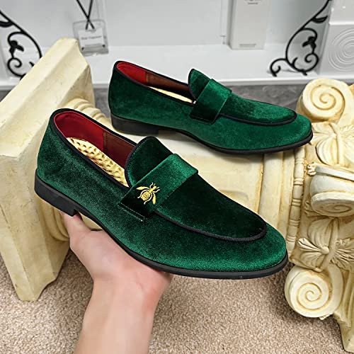 Image of FLQL Men's Luxury Penny Loafer Slip-On Velvet Shoes Party Dancing Shoes Suede Wedding Shoes Plus Size 7-13