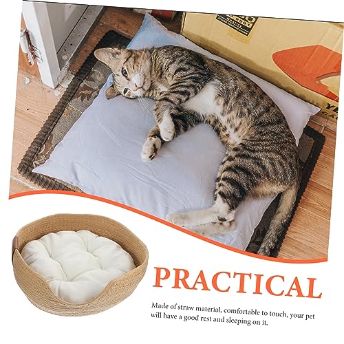 Toddmomy Ninho De Palha Para Animais De Estimação Cama Para Gatos Tecido Para Animais De Estimação N