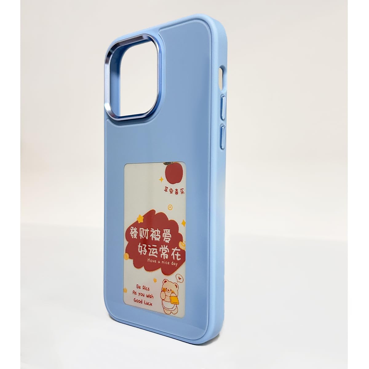 QSM E-Ink - Custodia per telefono NFC fai da te compatibile con iPhone14 Pro Max, custodia per telefono cellulare con schermo d'inchiostro per iPhone, custodia in TPU anti-goccia (per iPhone 14 Pro