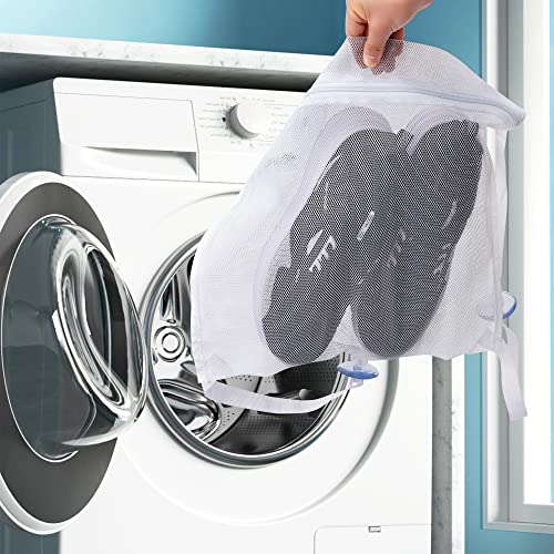 3 Pcs Shoe Dry Bag, 16 X 16 Inch Sneaker Wash & Dry Net Bag For Round Door Dryers, Large Honeycomber Mesh Bags With Zipper & Suction Cups For Shoes, Clothing, Laundry Reused Bag Tool #TOP5