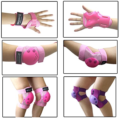 Kids/Youth Knee Pad Elbow Pads Guards Protective Gear Set for Roller Skates Cycling BMX Bike Skateboard Inline Skatings Scooter Riding Sports by BOSONER - Image 4
