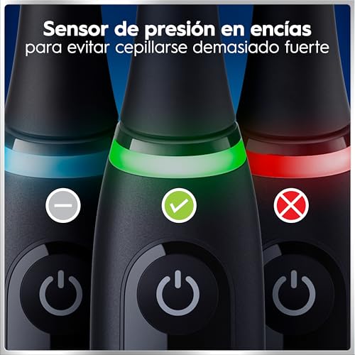 Miniatura 7 de Oral-B Io 6n Cepillo De Dientes Eléctrico Negro Con Mango Recargable, 2 Cabezales Y 1 Estuche De Viaje, 5 Modos De Cepillado Con Blanqueamiento Dental, Sensor De Presión, Diseñado Por Braun
