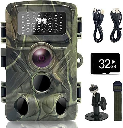 CRABGO Wildlife Camera 36MP 1080P Trail Camera with High Sensitivity Infrared Night Vision Motion Activated, IP66 Waterproof for Garden Outdoor Nature Animal Scouting