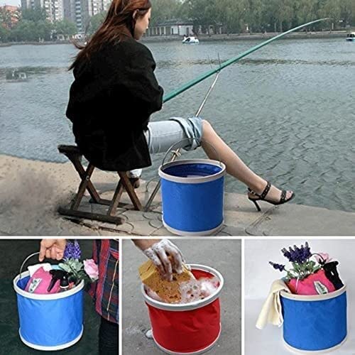 Récipient de stockage d'eau pliable, seau portable étanche 9L, sac de transport de pêche en plein air pour le recyclage de l'eau et des ordures
