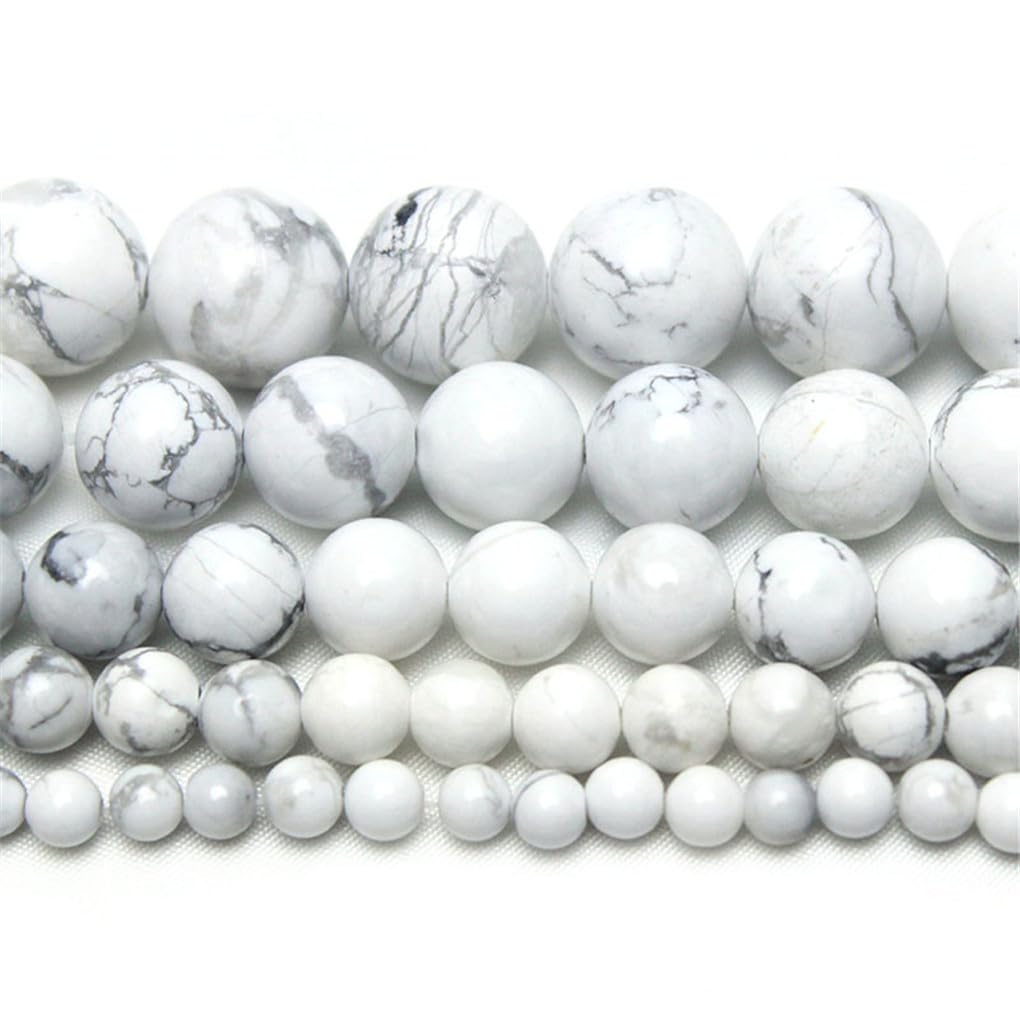 Perles de charme de bricolage en turquoise blanche naturelle