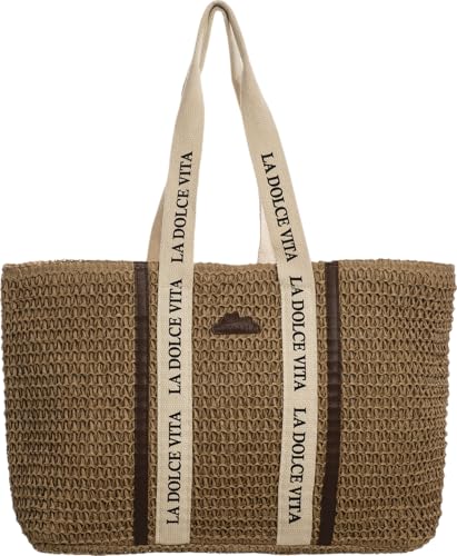 Sac en paille cabas maxi bag Cleopatra tressé 55x32x12cm pour femme élégante