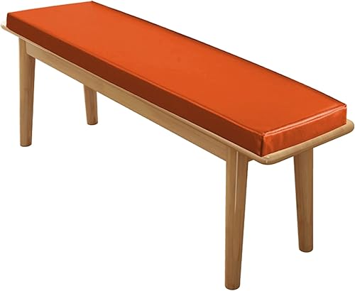 Miniatura 10 de Hruile Cojín de cuero para asiento de banco de 2 y 3 plazas, cojín para silla de columpio de patio, cojín de madera para silla de jardín,