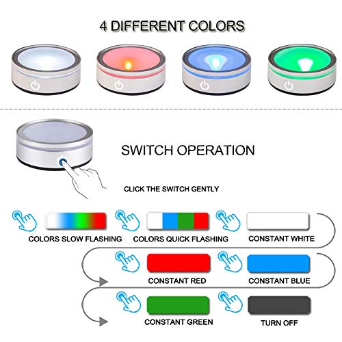Ifolaina ZB093-M Led Light Base Lighted Display Stand For Crystal 3D Photo Glass Art Tumbler Rgb Multicolor Lighting Round Pedestal Usb Battery Operated thumb #1