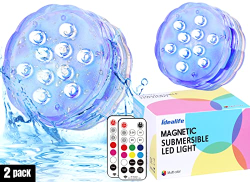 Lamparas Led Sumergibles Luz sumergible, Grande Cambio de Color RGBW Agua Densidad LED Leuchten con Ventosas Imán y Mando a Distancia, Luces para...