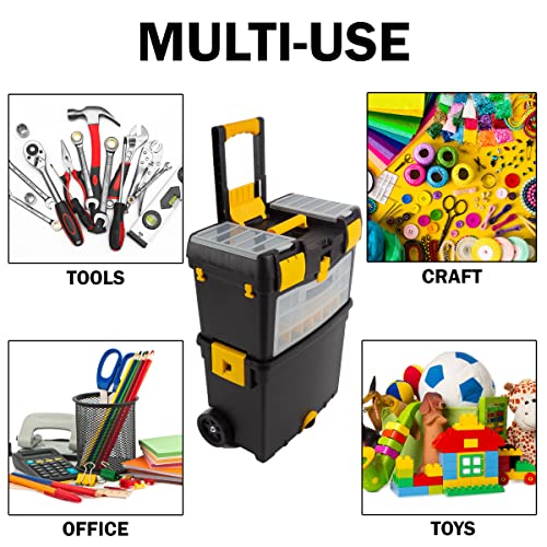 Rolling Tool Box with Wheels, Foldable Comfort Handle, and Removable Top – Toolbox Organizers and Storage by Stalwart by Stalwart - Image 6
