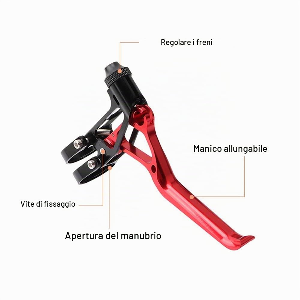 MiOYOOW 1 Paia Leve Freno Bici in Lega di Alluminio Leva della Maniglia del Freno a V Regolabile Leggero per Bici da Strada MTB BMX