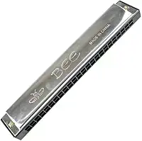 Gaita de Boca Diatônica Harmônica, 24 Furos, Azul, Aço Inoxidável e ABS, Afinação em Dó (C), 19.3cm