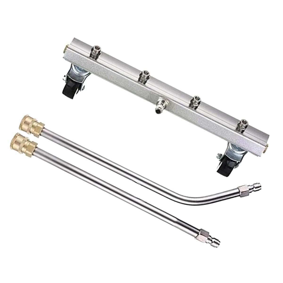 Ciieeo 2 Pezzi Spazzola per Pulizia Auto sotto Chassis Alta Pressione, Acciaio Inossidabile e Ottone, Accessorio per Lavaggio Senza Dover Scendere dal Veicolo