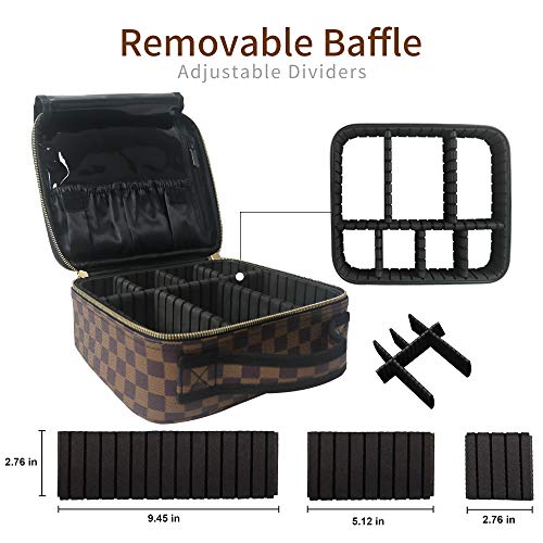 Makeup Bag Train Case Portable Travel Makeup Case Storage PU Leather Cosmetic Organizer for Girl Cosmetic Make Up Tools Toiletry Jewelry Digital Accessories