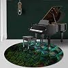Tappeto Rotondo Moderno Verde con Motivo a Frange di Piume, per Soggiorno, Camera da Letto, Cucina, Guardaroba, Comodino, Tappetino, Tappeto Morbido, Diametro 40 cm