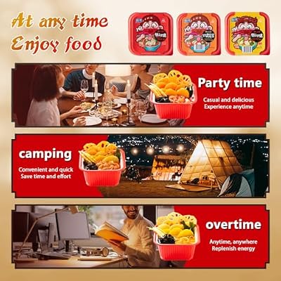 Yumei Instant Hotpot Self-Heating 425g, with Vegetables and Noodles in, Golden Soup Flavor Pack of 3 (Golden Soup)