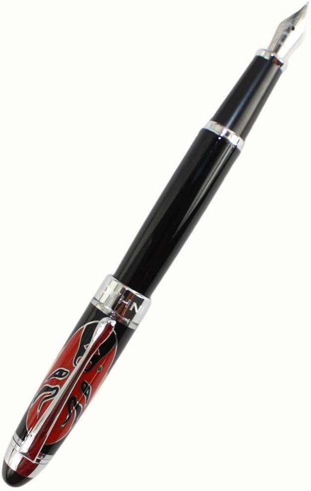 Gullor High-grade Medium nib fountain Pen Jinhao 195 Black with Face