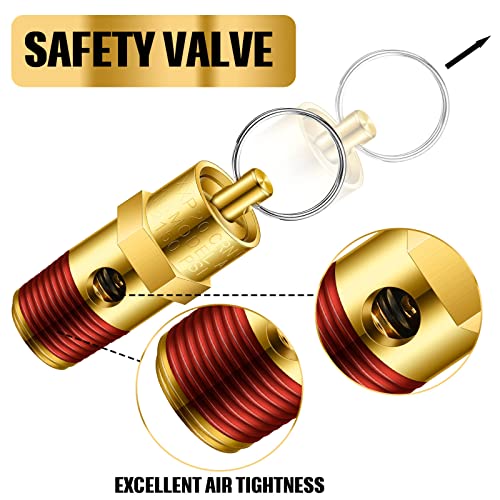 4 Pieces 1/4" Male NPT Safety Valve Pressure Relief Valve Air