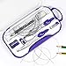 Vobou 10 Pieces Math Geometry Kit Set Student Supplies with Shatterproof Storage Box,Includes Rulers,Protractor,Compass,Eraser,Pencil Sharpener,Lead Refills,Pencil,for School and Drawings（Purple）