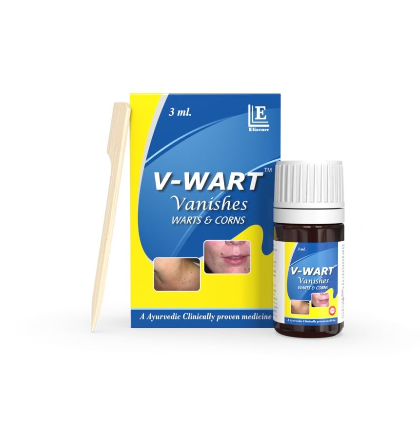 V-Wart Remover Liquid Rapidly Eliminates Both Plantar and Common Warts | Advanced Natural Formula | Effective Painless Wart Removal Treatment with Wooden Applicator - (3ML) (Pack of 1)