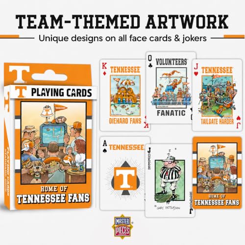 Image of Masterpieces Adult Playing Cards - Tennessee Volunteers Fan Deck, 54 Card Poker Size