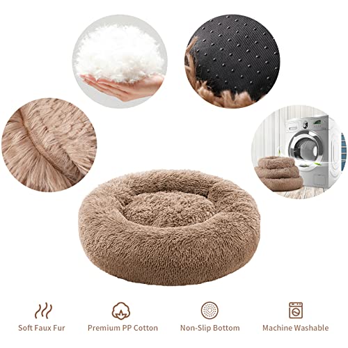 YOJOGEE Small Cat Bed for Indoor Cats Self-Warming Donut Kitty Bed for Small Cats Keeping Warm Washable Pet bed with Anti Slip Base - Image 2