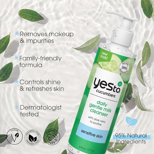 (6) - Yes To Cucumbers Gentle Milk Cleanser, 6 Fluid Ounce
