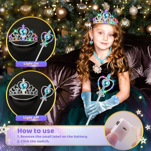 Set de disfraz y accesorios de princesa para niñas miniatura 6