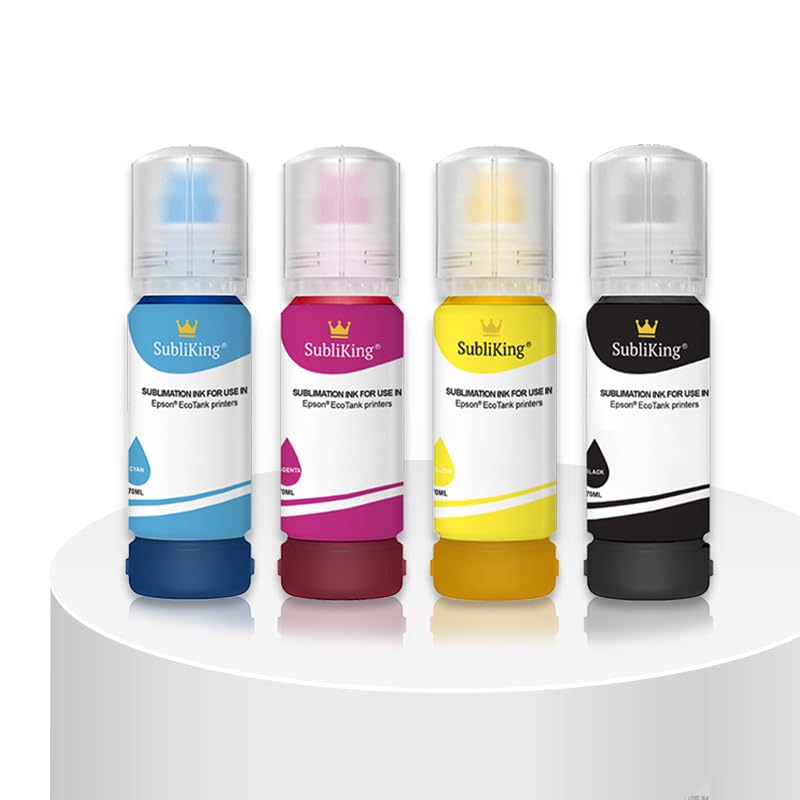 Sublimationstinte mit universal Adapter passend für alle EcoTank Drucker | Ersetzt Epson Nr. 101, 102, 103, 104, 105, 106 etc.