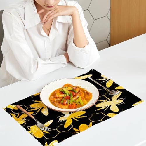 Sets de table de cuisine Golden Bumbee pour une décoration de table chaleureuse