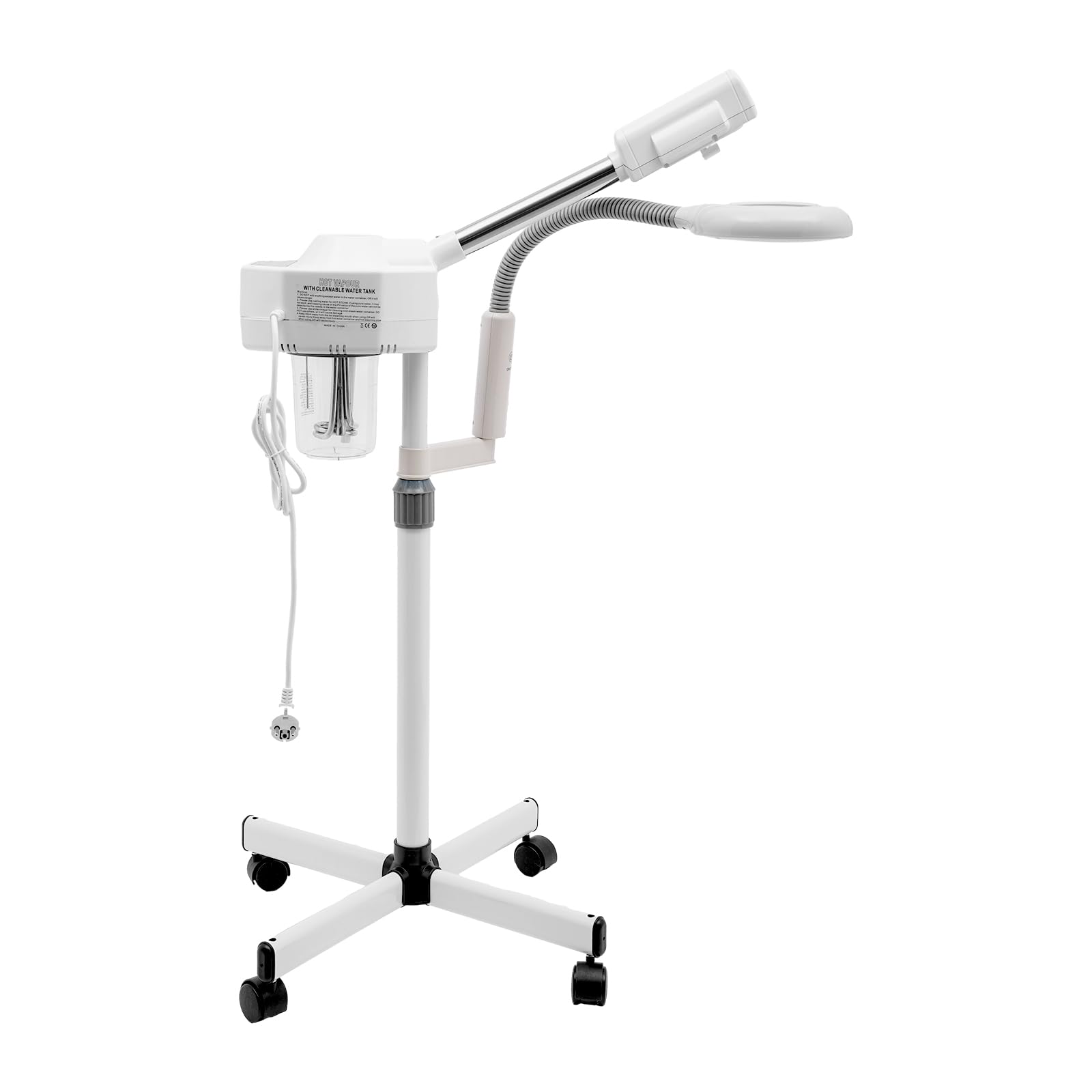 750W 2-in-1 Gesichtsdampfer Bedampfer Dampfger Gesichtssauna Lupenleuchte Dampf Spa Maschine Kosmetikstudio Salon SPA und Zuhause
