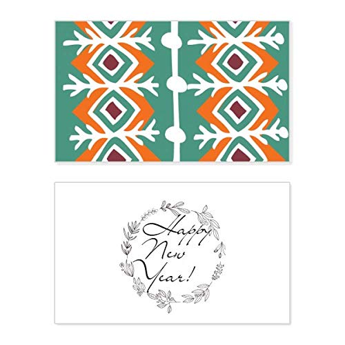 Tarjeta de felicitación verde de Año Nuevo inspirada en los tótems de México